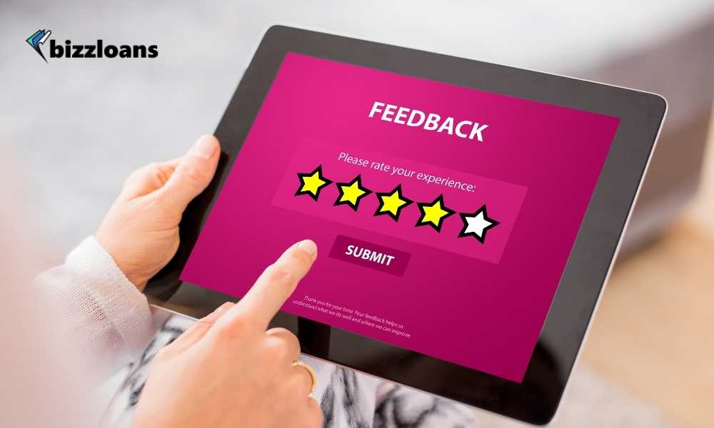 customer feedback form on tablet