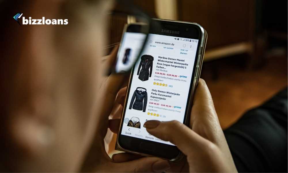 person shopping online using smart phone