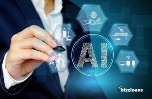 Business owner showing Artificial intelligence concept with related icon